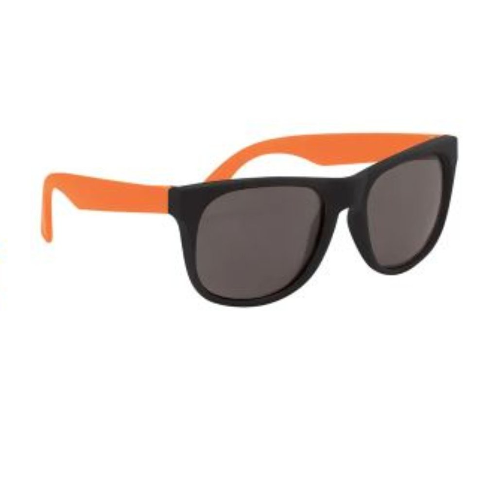 Classic Sunglasses - Black frame & lens with Orange Side